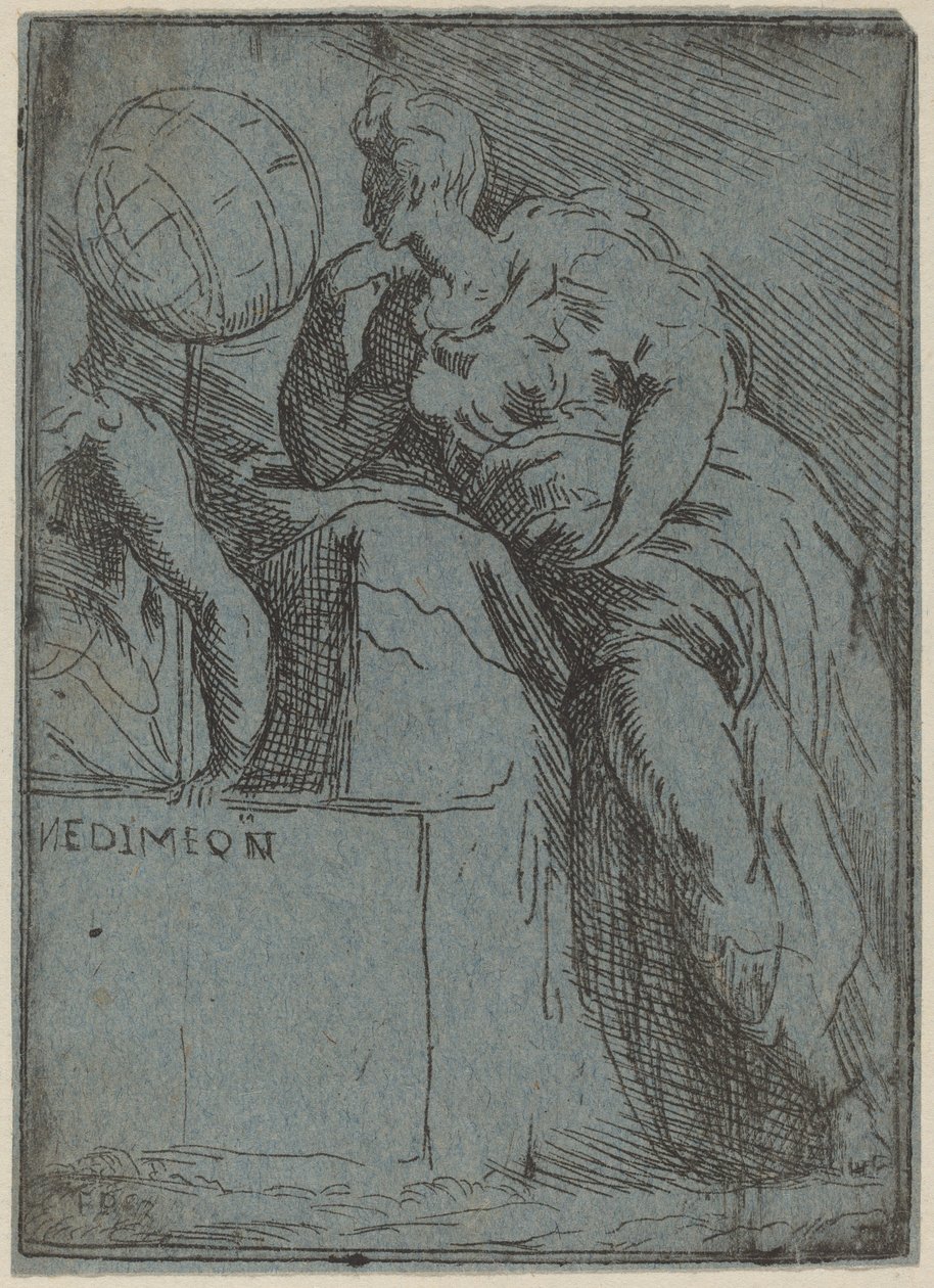Endymion av Master F.P. after Parmigianino