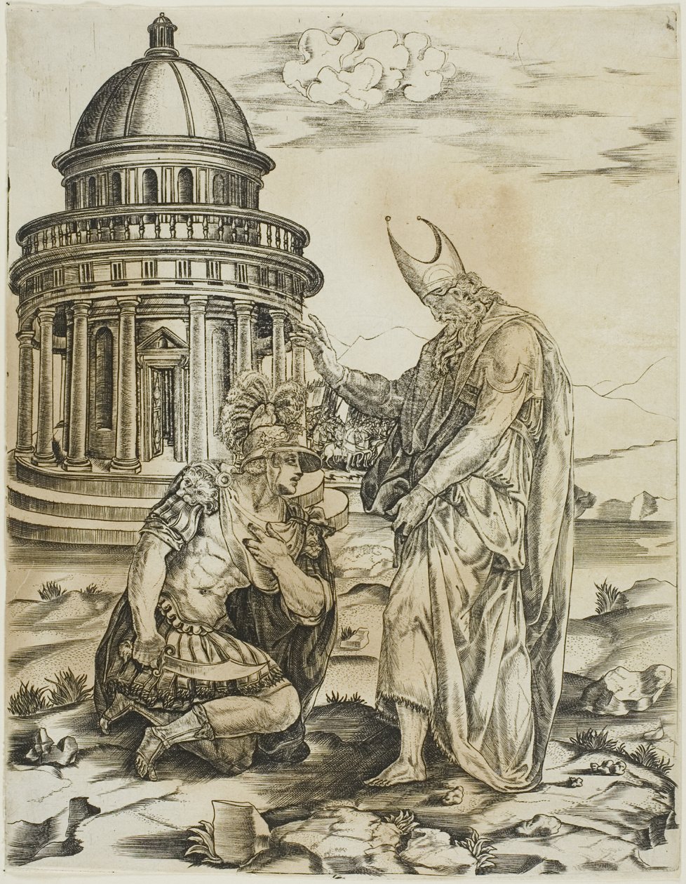 St. Ambrosius og keiser Theodosius av Master IRs