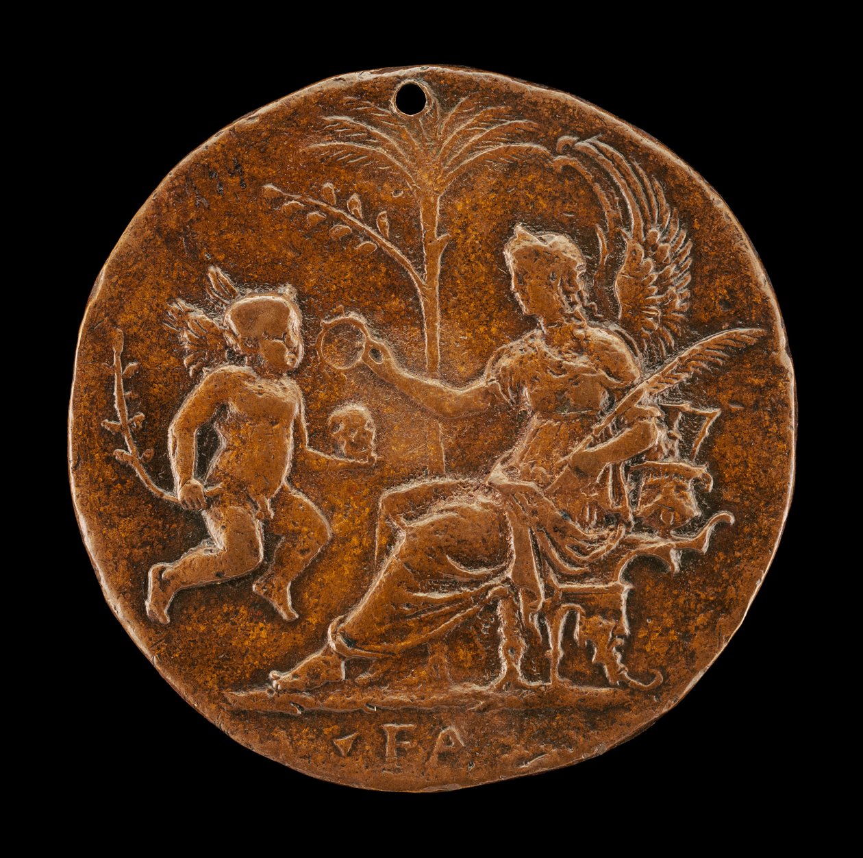Allegorisk scene [omvendt], 1500-tallet. av Master I.S.A.