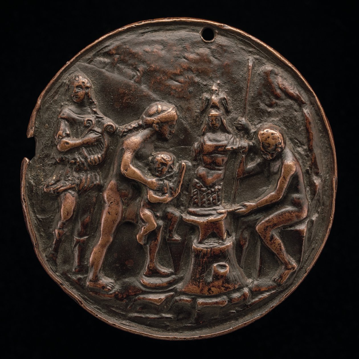 Apollo, Venus, Mars og Vulkan, ca. 1500. av Master M.C.