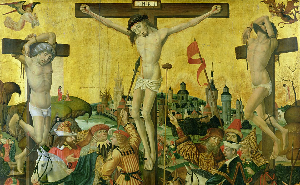 The Crucifixion, ca. 1500 (detalj av 148971) av Master of Hamburg