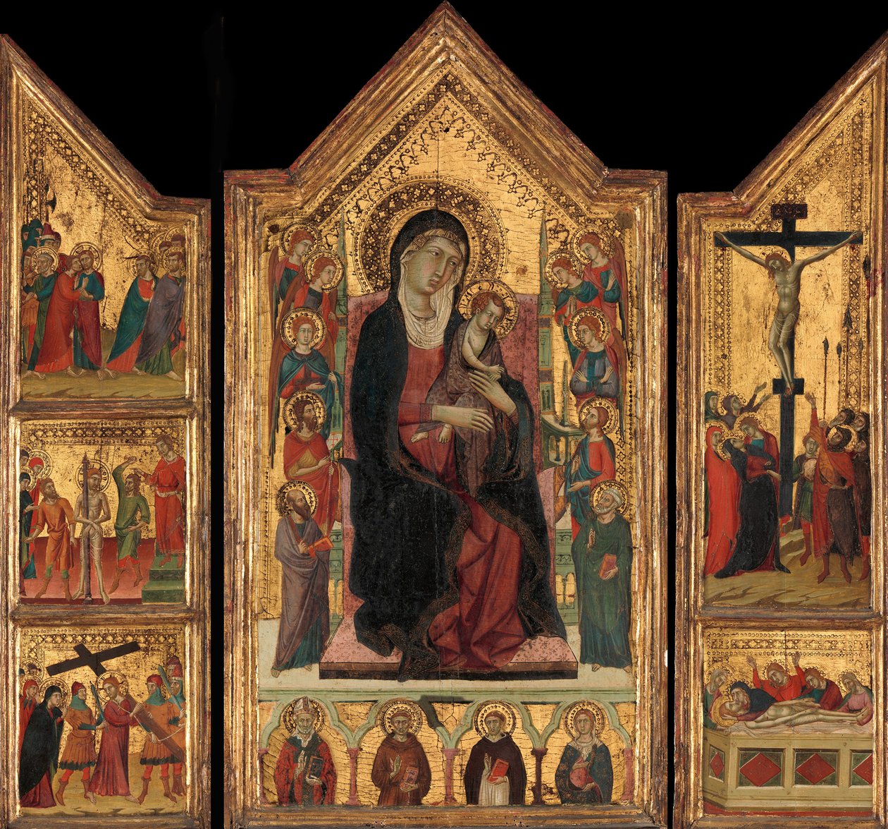 Madonna og Child Enthroned. av Master of Monte Oliveto