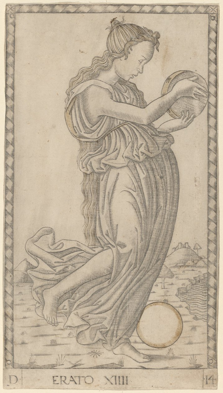Erato av Master of the E Series Tarocchi