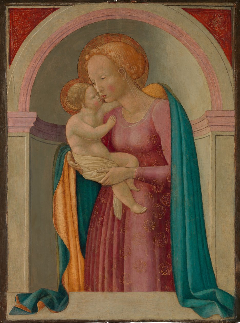 Madonna og barn. av Master of the Lanckoronski Annunciation