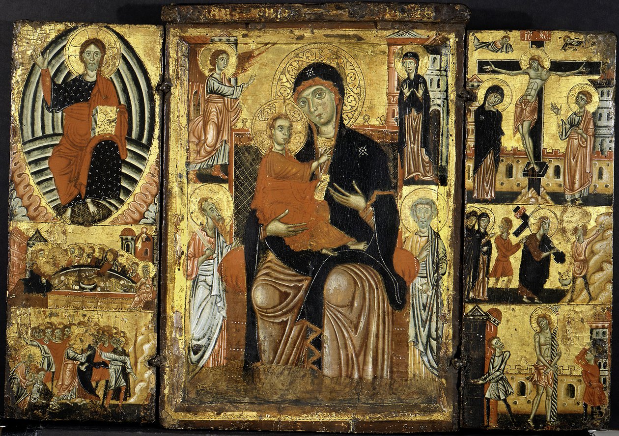 Madonna og Child Enthroned. av Master of the Magdalen