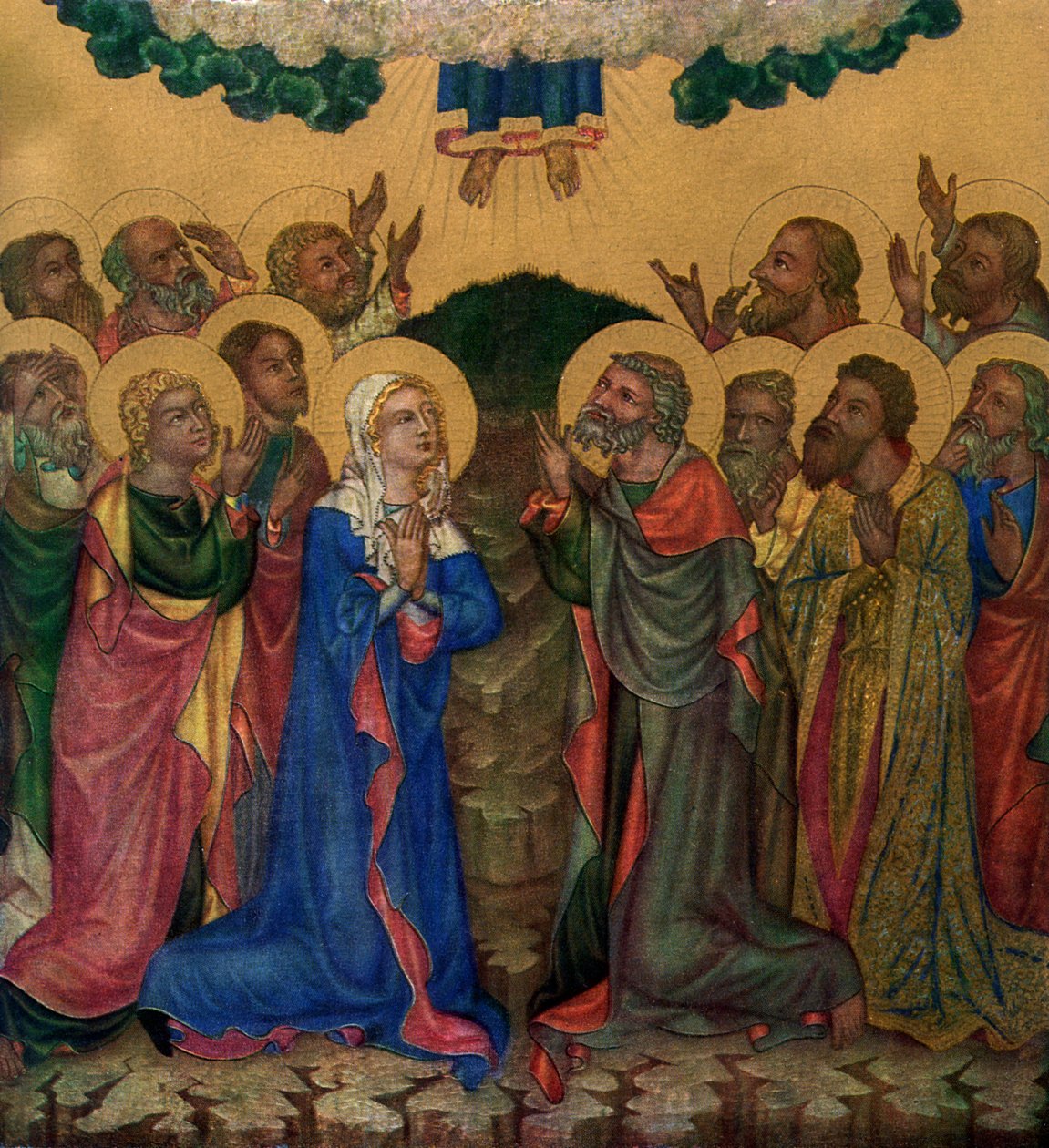 'Ascension', c1350 1955. av Master of the Vyssi Brod Altar
