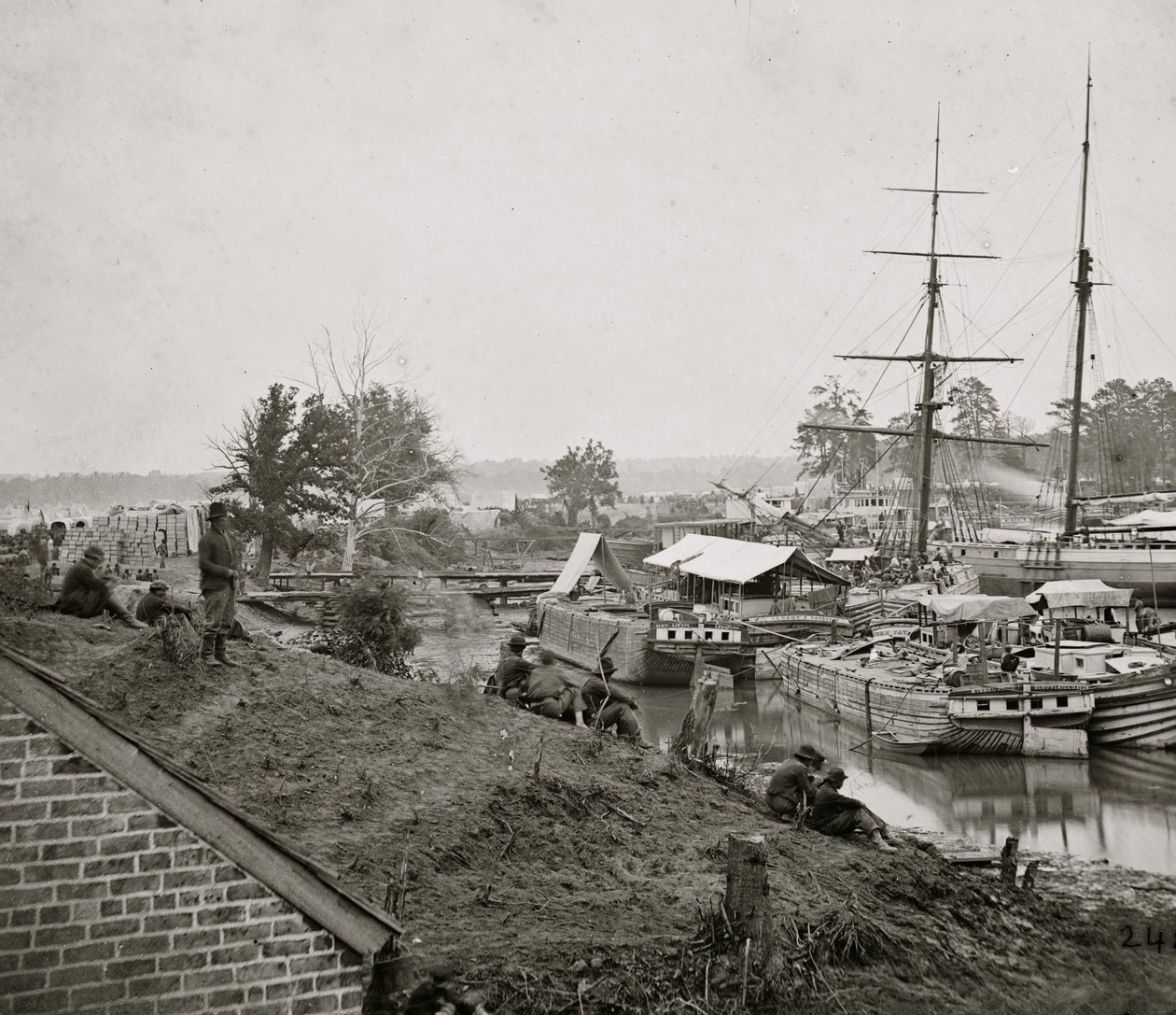 Det hvite hus lander på Pamunkey, 1862 av Mathew B. Brady