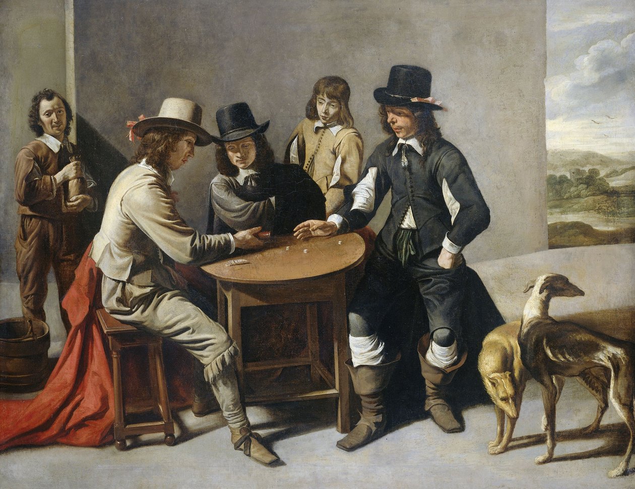 Terningspillere, 1630-80 av Mathieu Le Nain