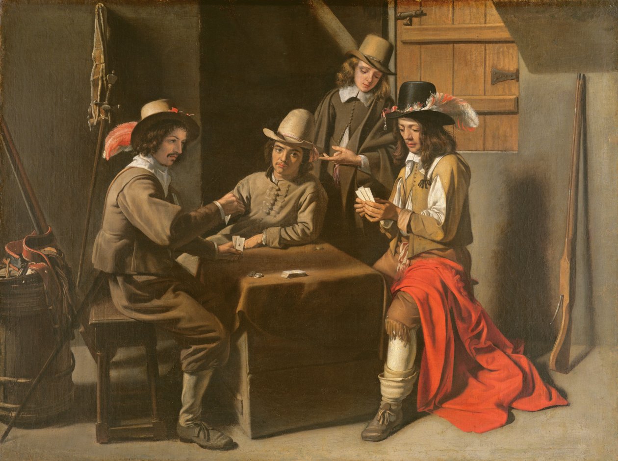 The Gamesters, ca. 1650-tallet av Mathieu Le Nain