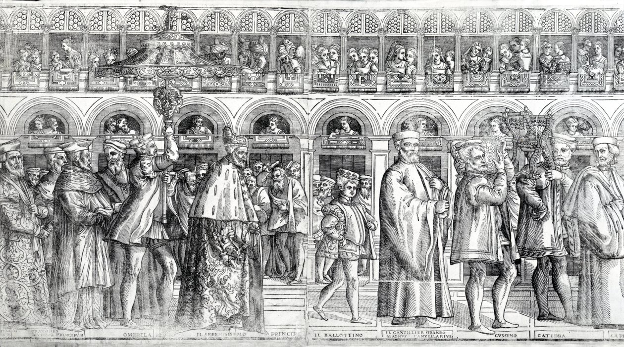 Dogal Procession, ca. 1555-60 (se også 476241-4) av Matteo Pagani