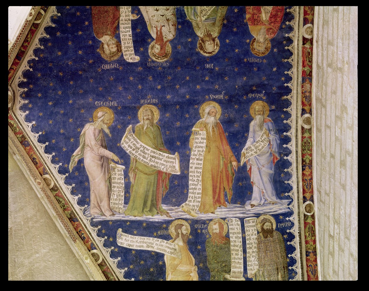 Profetene Esekiel, Jeremia, Jesaja og Moses, fra La Salle de la Grande Audience (publikumskammer) ca. 1353 av Matteo di Giovanetto da Viterbo
