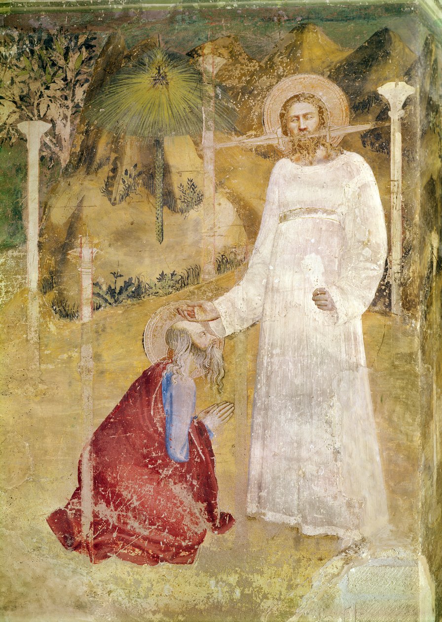 The Vision of St. John at Patmos, detalj fra kapellet til St. John, 1344-45 av Matteo di Giovanetto da Viterbo