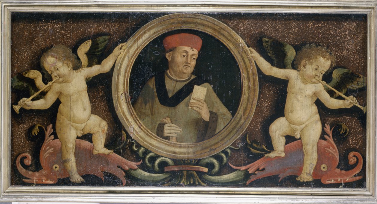 Mannsportrett med putti, ca. 1510-15 (tempera på furu) av Matteo di Giuliano di Lorenzo Balducci