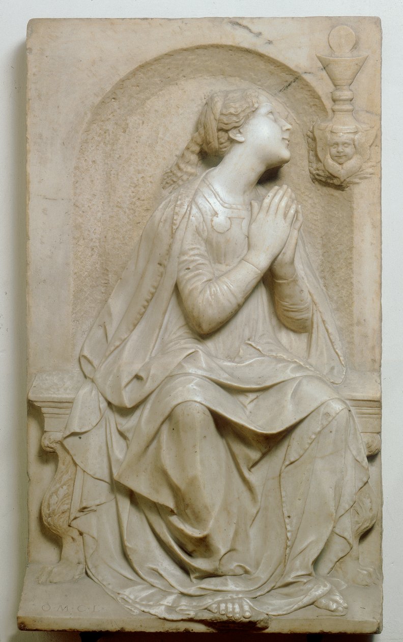 Tro, lettelse (marmor) av Matteo Civitali