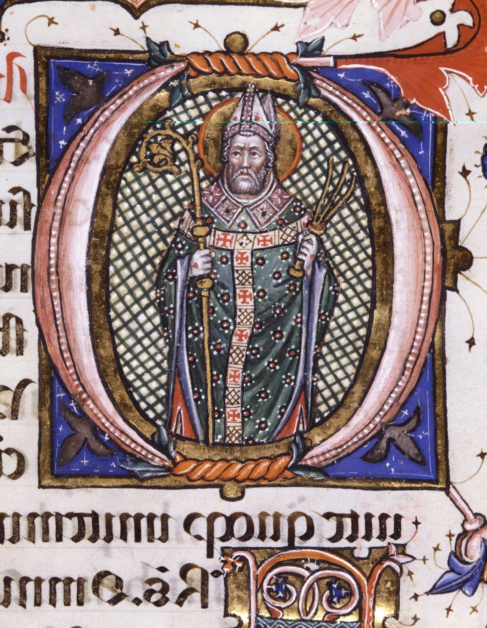 Saint Ambrose - (miniatyr, ca. 1492-1523) av Matteo da Milano