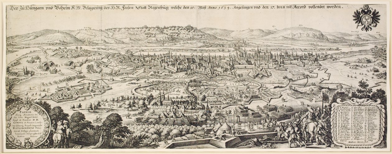 Beleiringen av Regensburg, 1634 av Matthaus the Elder Merian