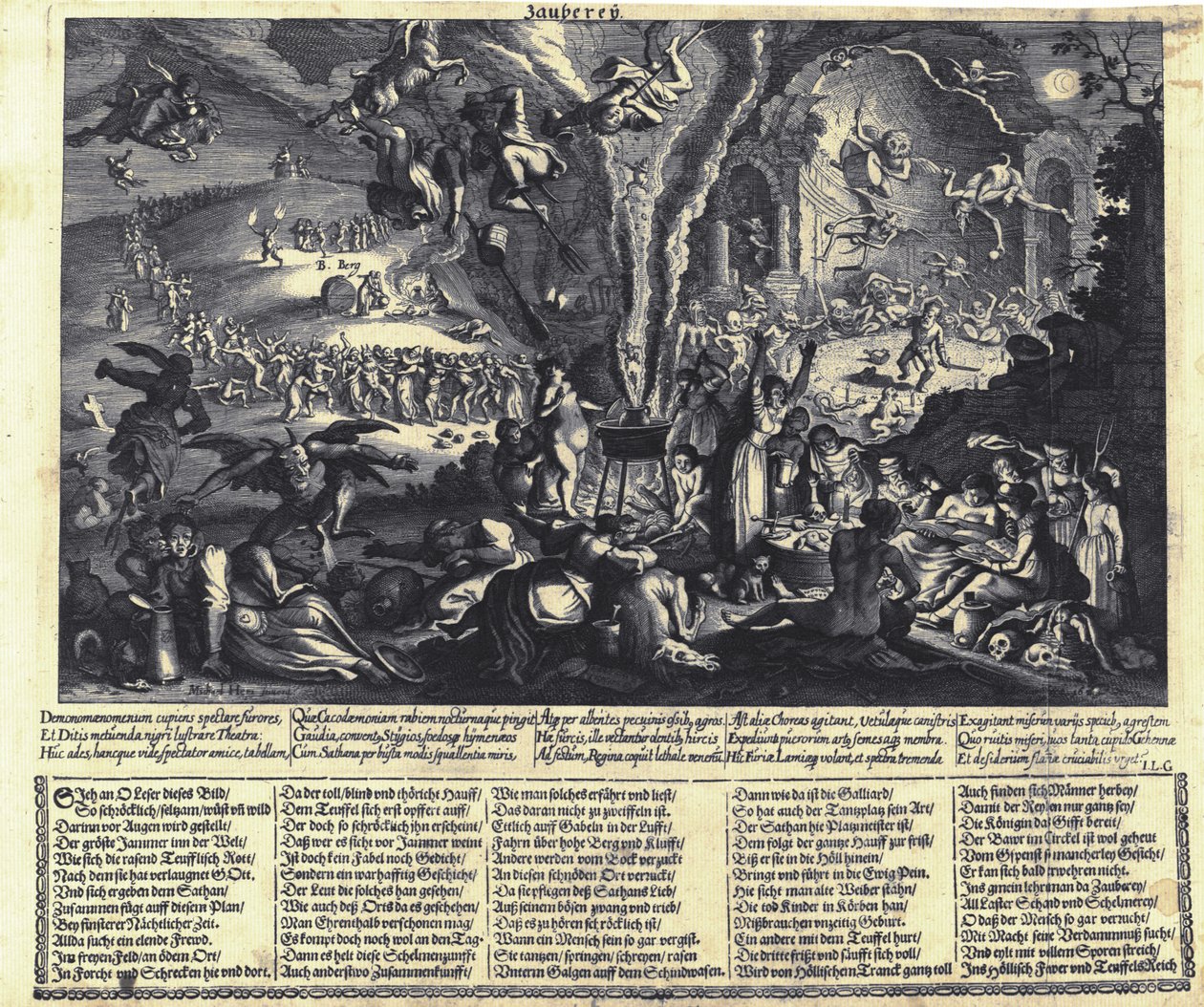 Heksene sabbat av Matthaus the Elder Merian