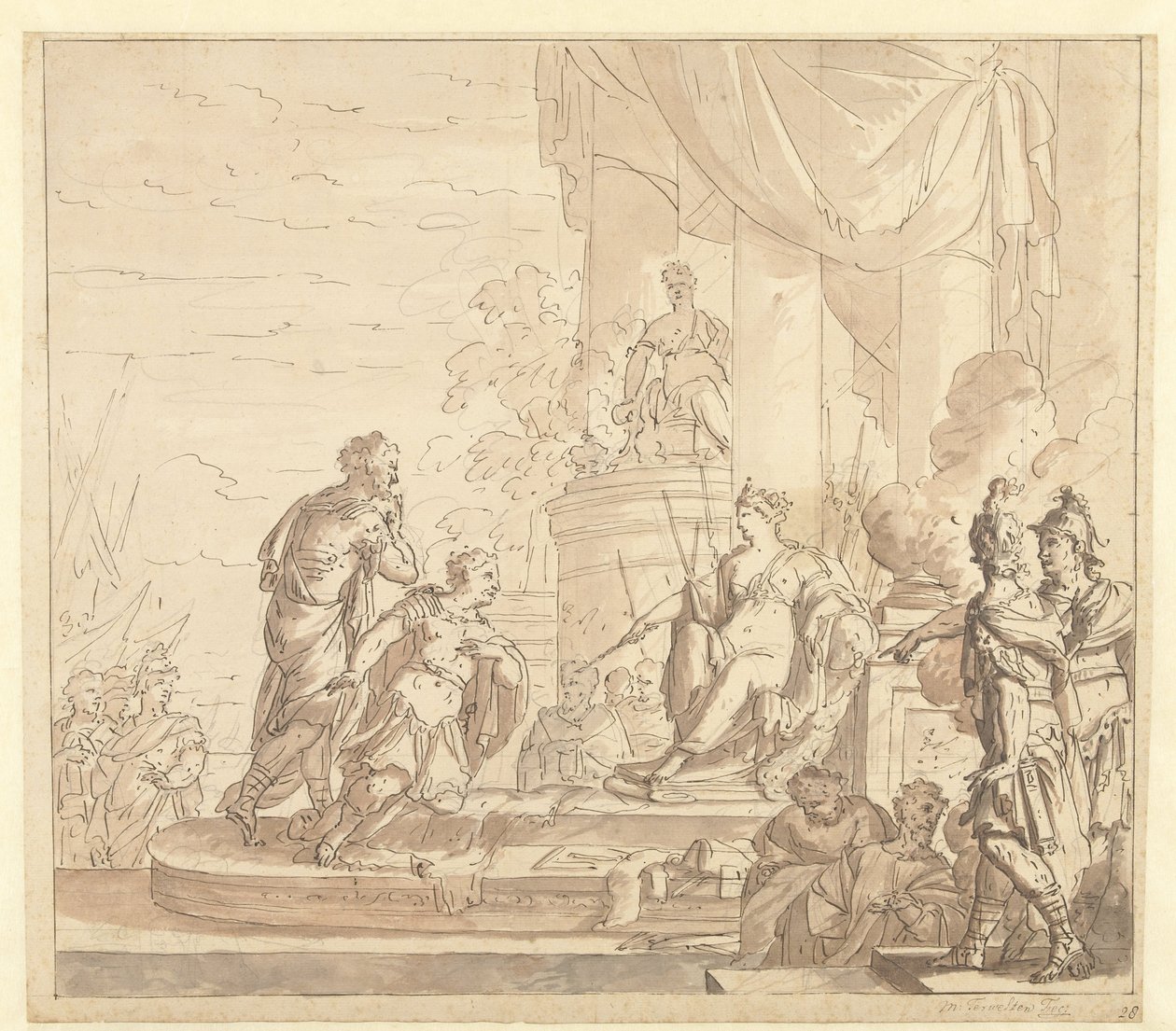 Aeneas ved Dido av Mattheus Terwesten