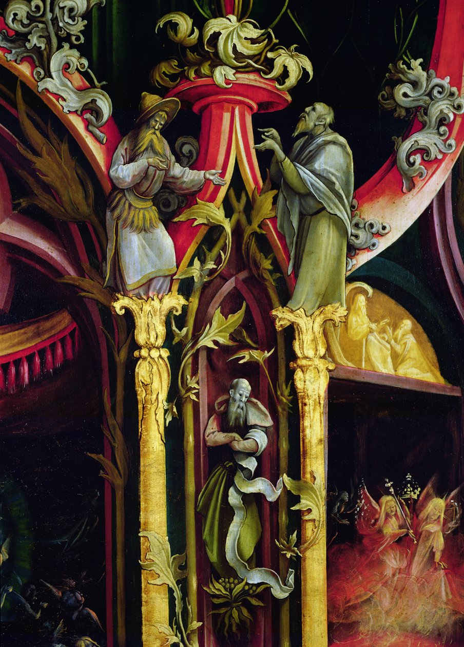 Detalj fra Isenheim-altertavlen, ytre fløy, englekonsert, ca. 1512-16, av Matthias Grünewald