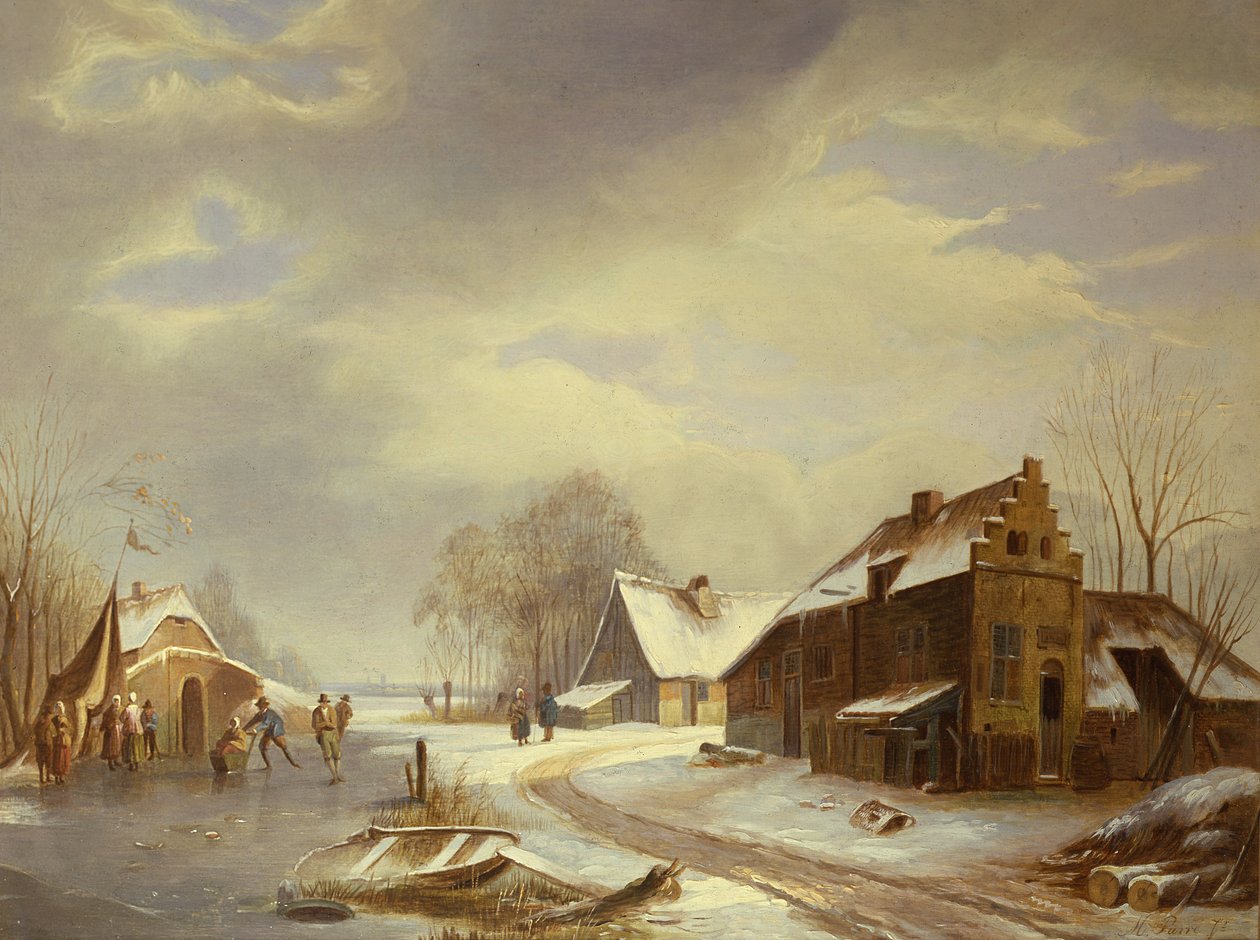 Figurer på en frossen elvemunning (olje) av Matthias Parre