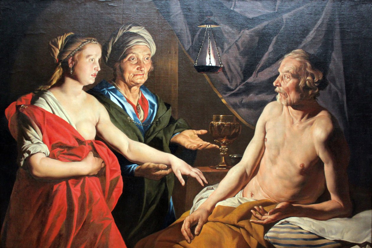 Sarah ledet Hagar til Abraham av Matthias Stom