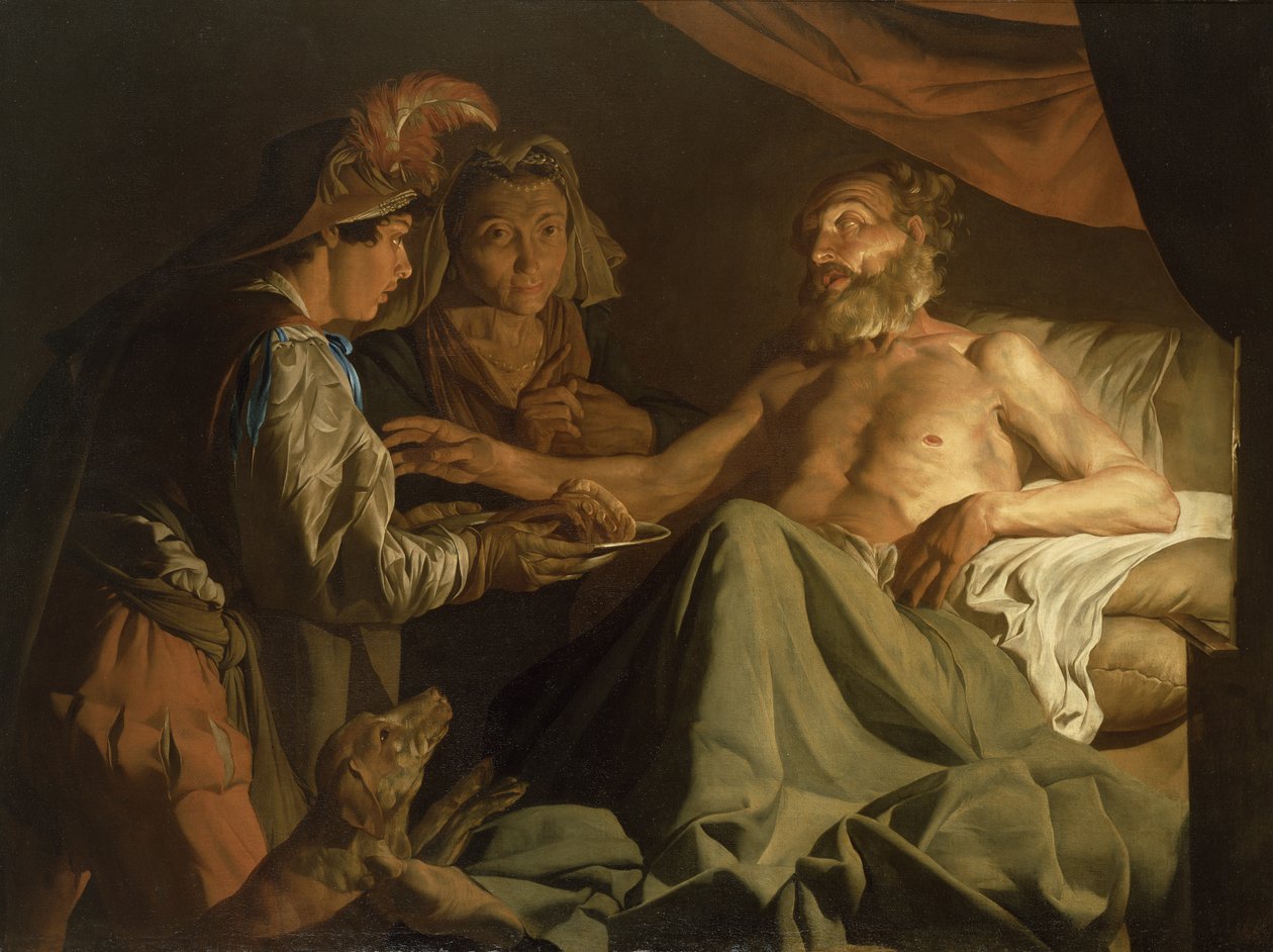 Isaac Blessing Jacob, ca.1600-50 av Matthias Stomer
