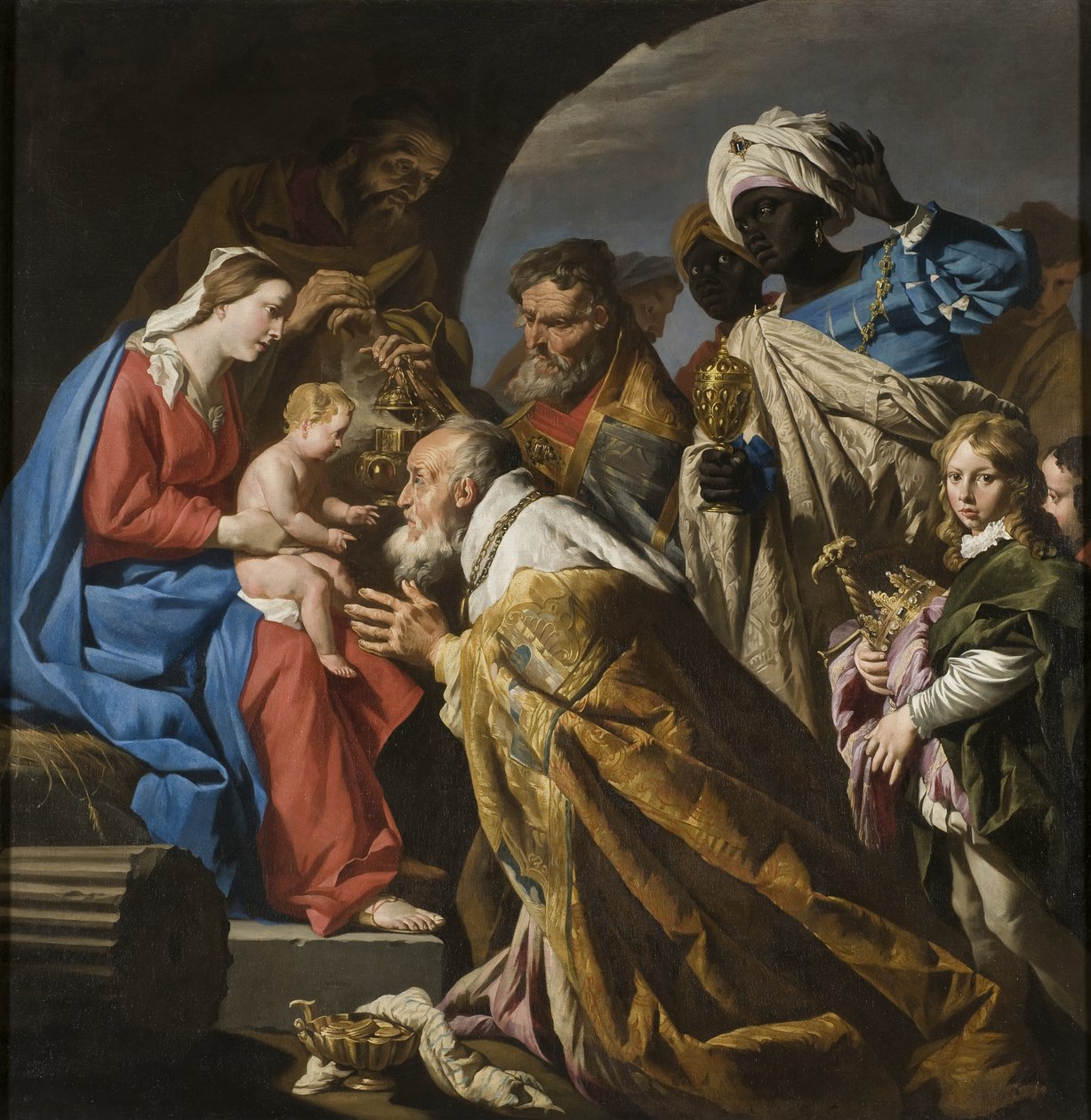 The Adoration of the Magi, ca. 1630 av Matthias Stomer