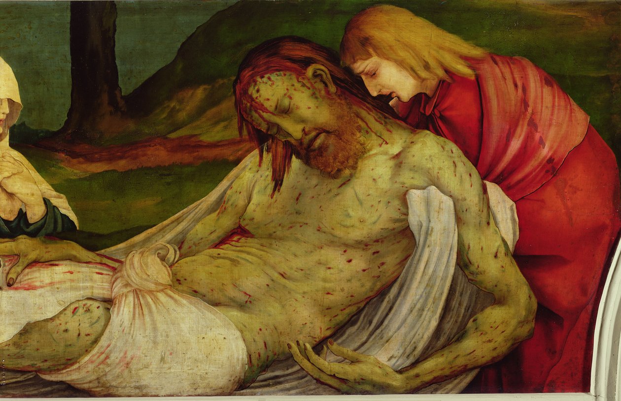 Gravleggingen fra Isenheim-altertavlen, ca. 1512-16 av Matthias Grünewald