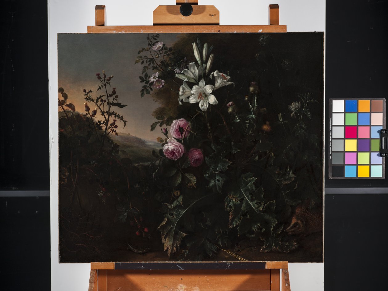 Stilleben (olje på lerret) av Matthias Withoos