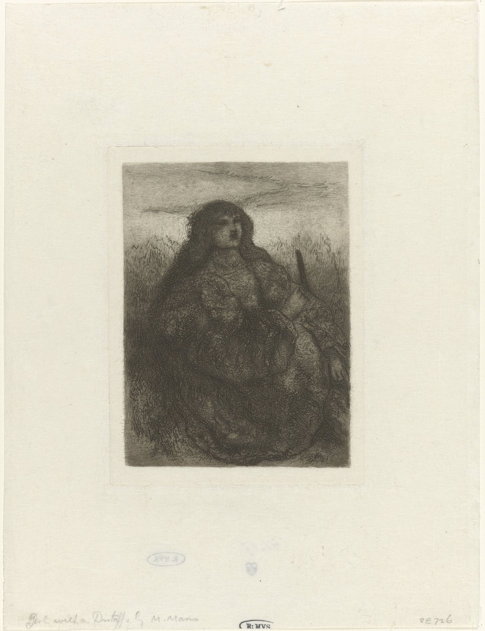Kvinne i et landskap Kvinne med distaff av Matthijs Maris