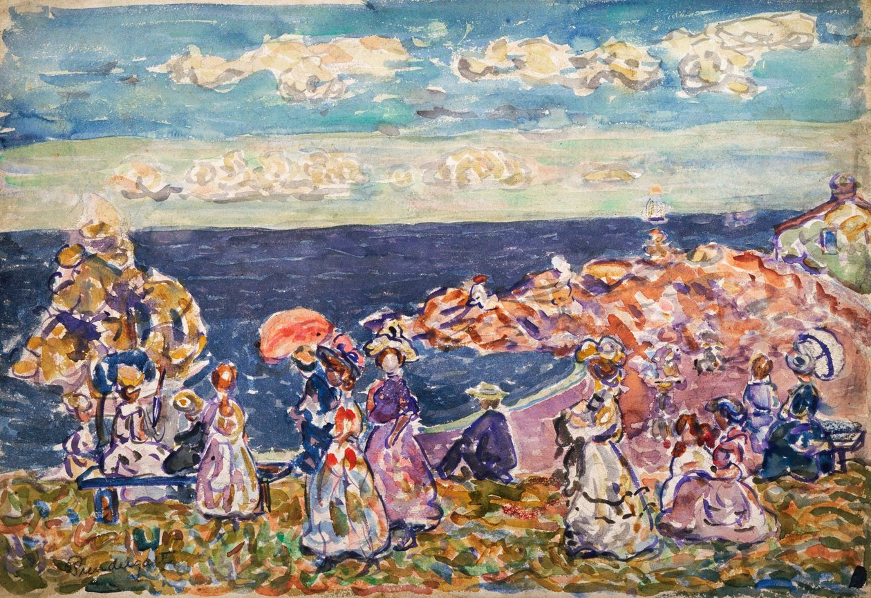 På stranda av Maurice Brazil Prendergast