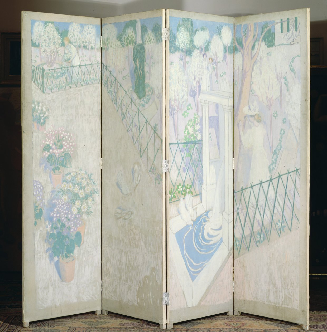 Skjerm med duer, ca. 1896 av Maurice Denis