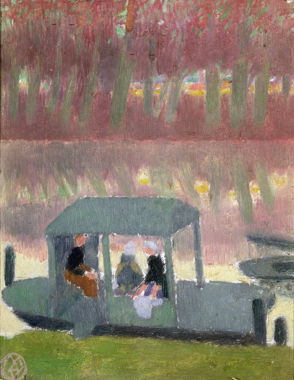 Bateau-Lavoir i Port-Marly, 1890 (olje på papir) av Maurice Denis