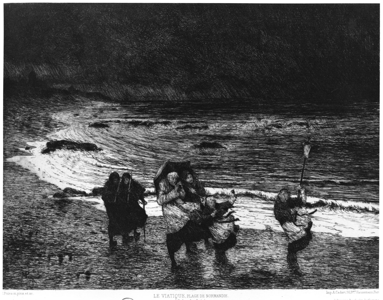Viaticum på en strand i Normandie, 1874 av Maurice Poirson