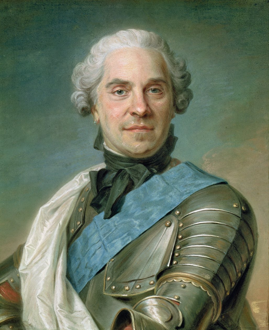 Portrett av Maurice (1696-1750) Greve av Saxe (pastell på papir) av Maurice Quentin de La Tour