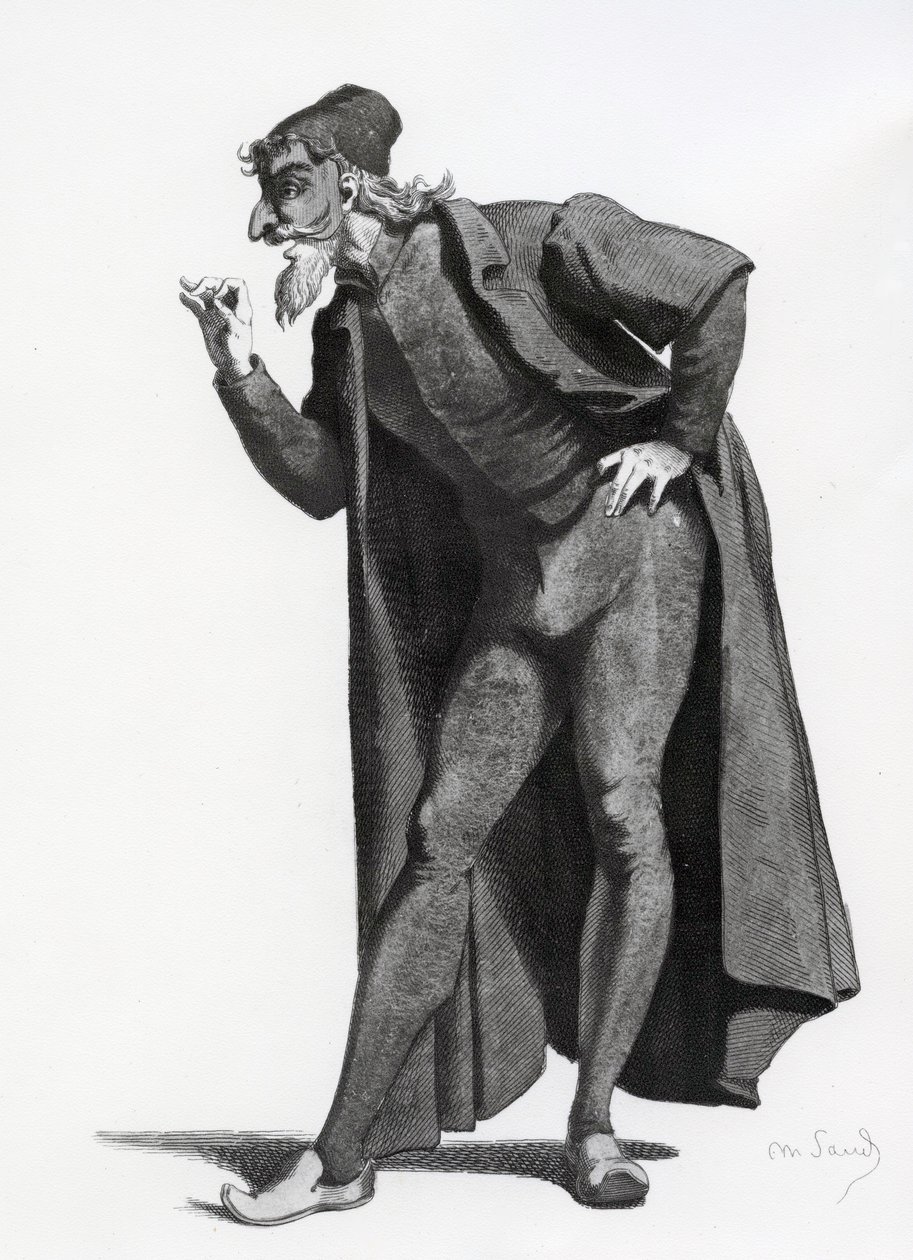 Illustrasjon fra Masques et Buffons, 1862 av Maurice Sand