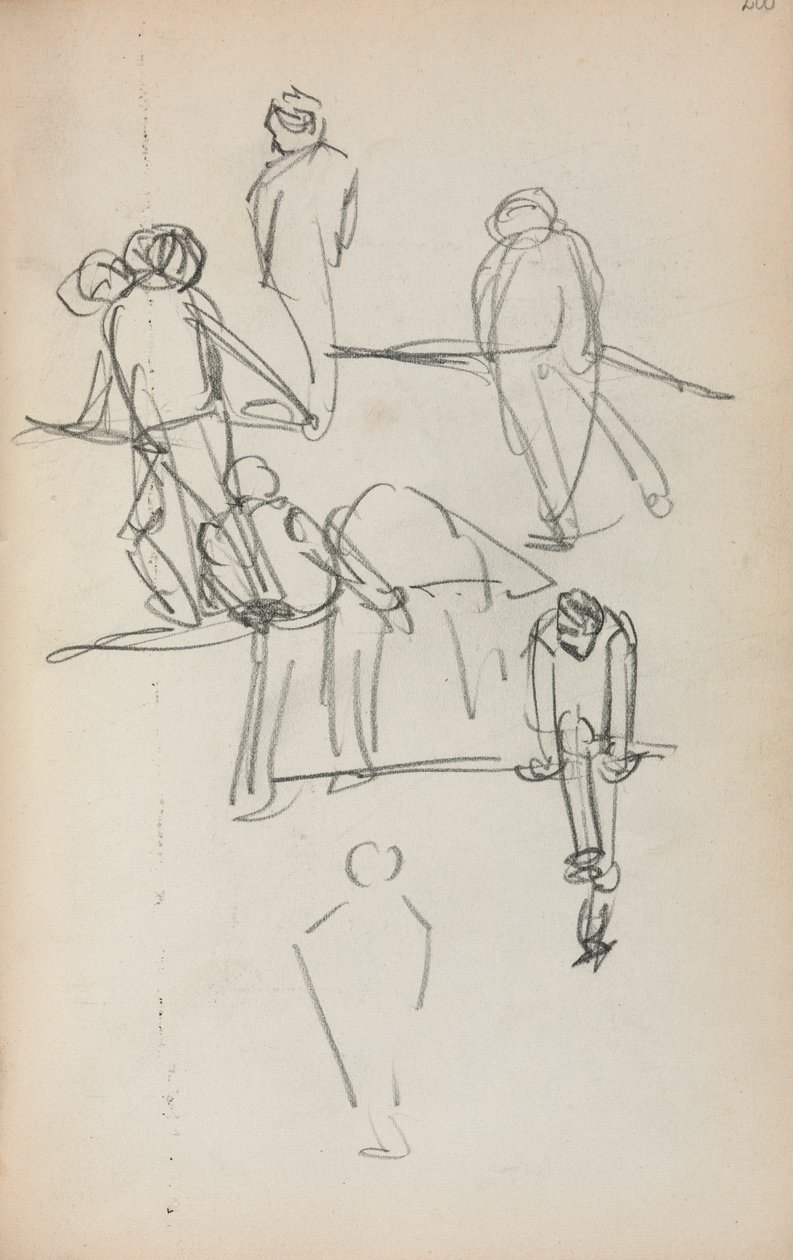 Italiensk skissebok: Figurer side 200, 1898-1899. av Maurice Brazil Prendergast