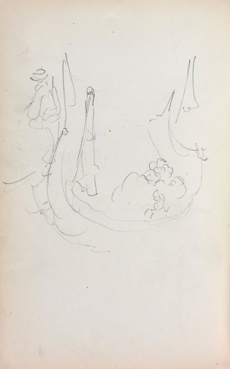 Italiensk skissebok: Gondol side 35, 1898-1899. av Maurice Brazil Prendergast