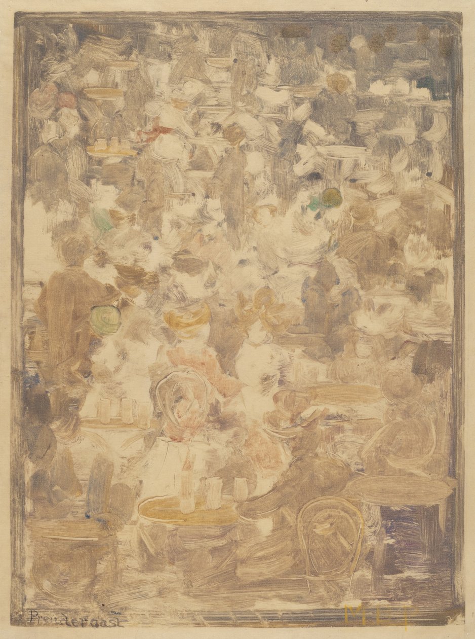 Utendørs kaféscene, 19001905. av Maurice Brazil Prendergast