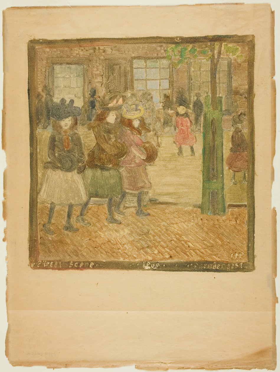 Gatescene av Maurice Brazil Prendergast