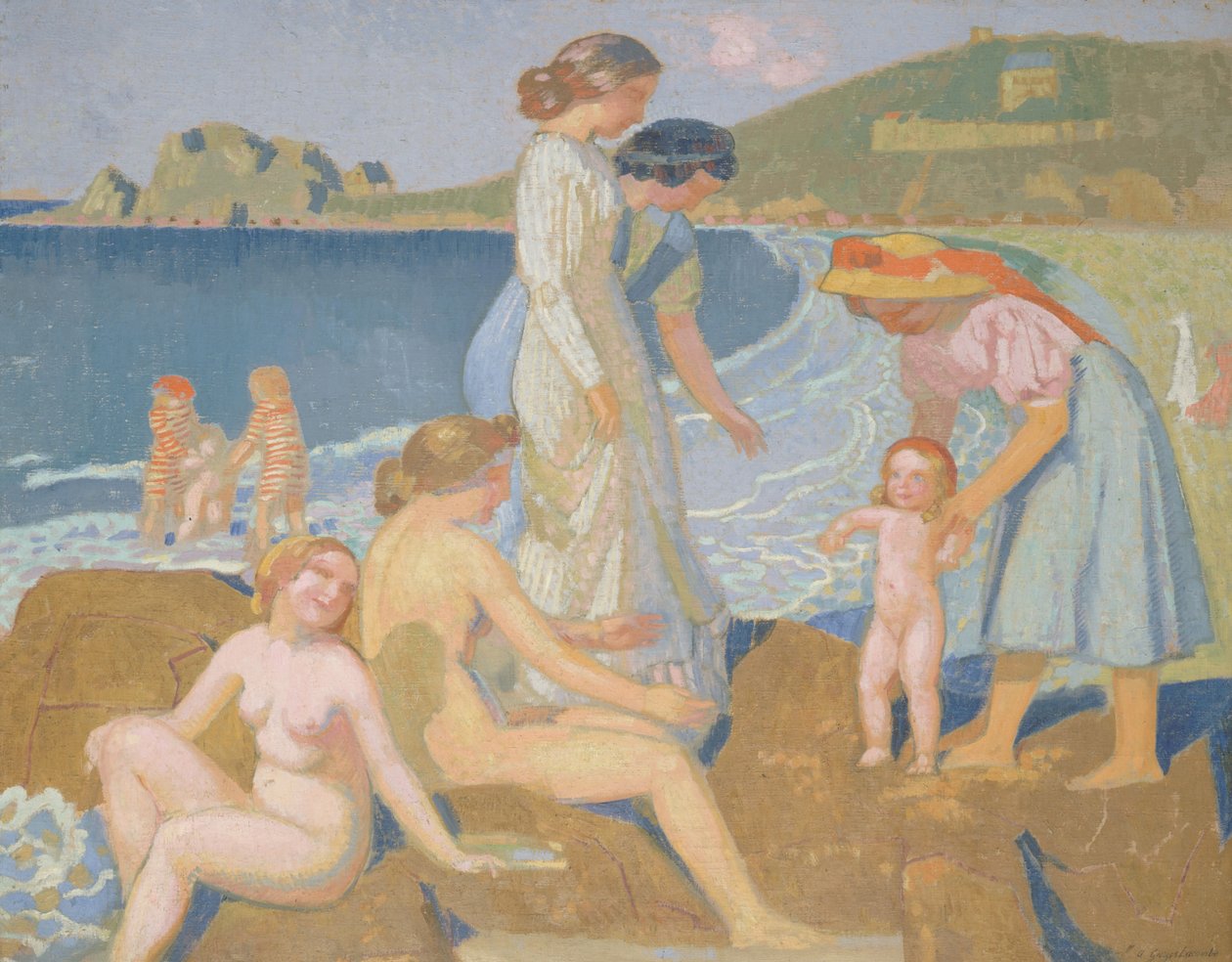 Badende ved Perros-Guirec, ca 1909-1912. av Maurice Denis