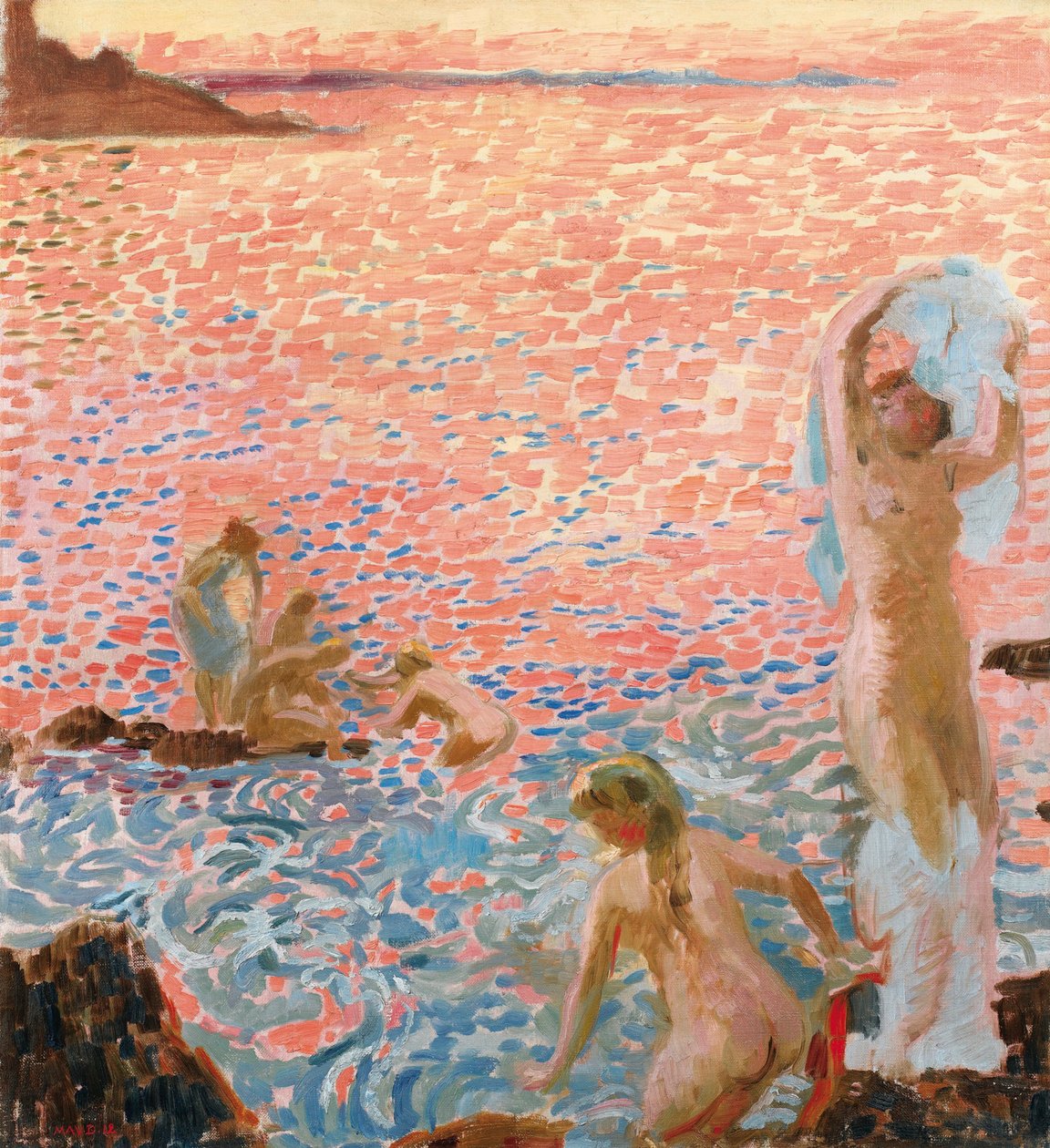 Badende i skumringen Badere i skumringen, 1912. av Maurice Denis
