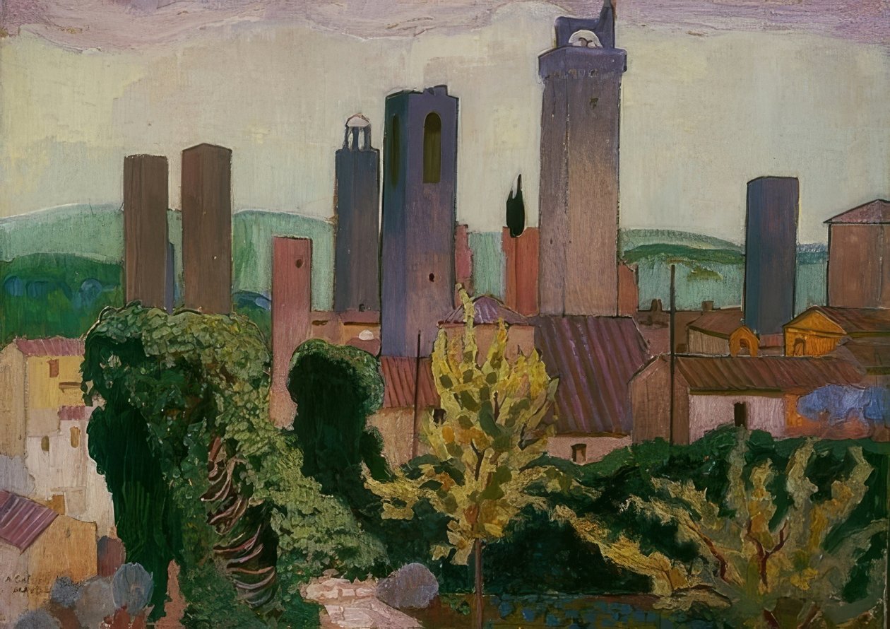 Saint Gimignano. 1907/08 av Maurice Denis