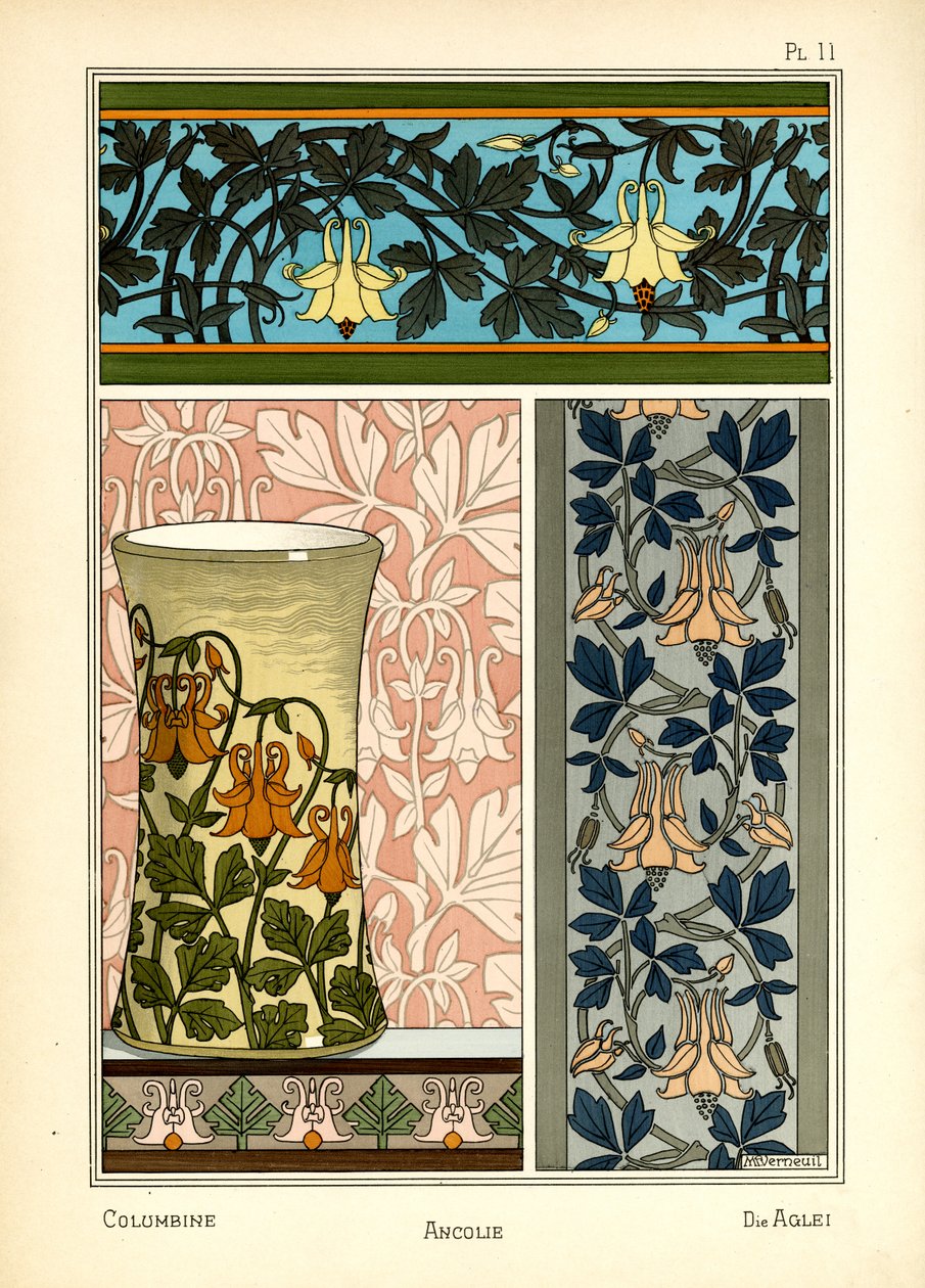 The Columbine (farge litho) av Maurice Pillard Verneuil