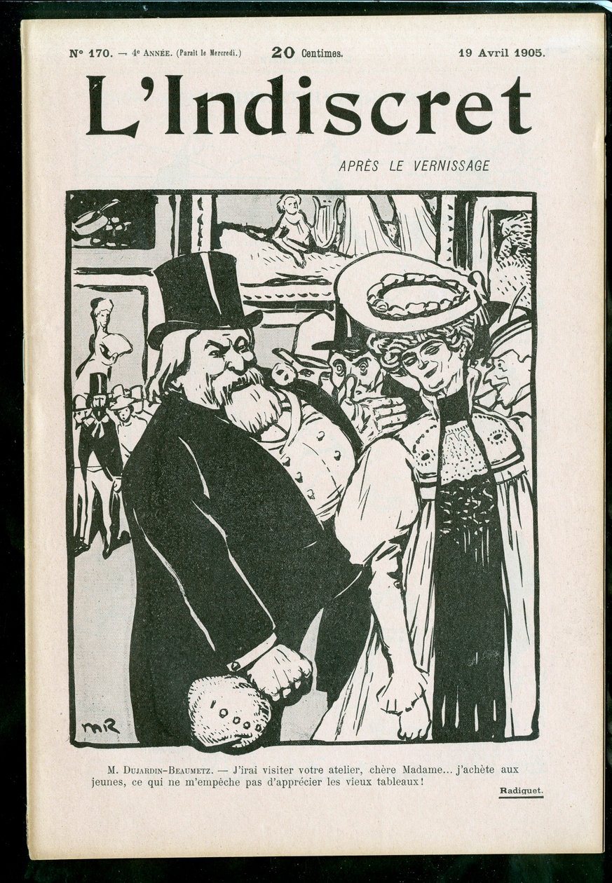 Cover av ""L'Indiscret"", Satirical in B & W av Maurice Radiguet