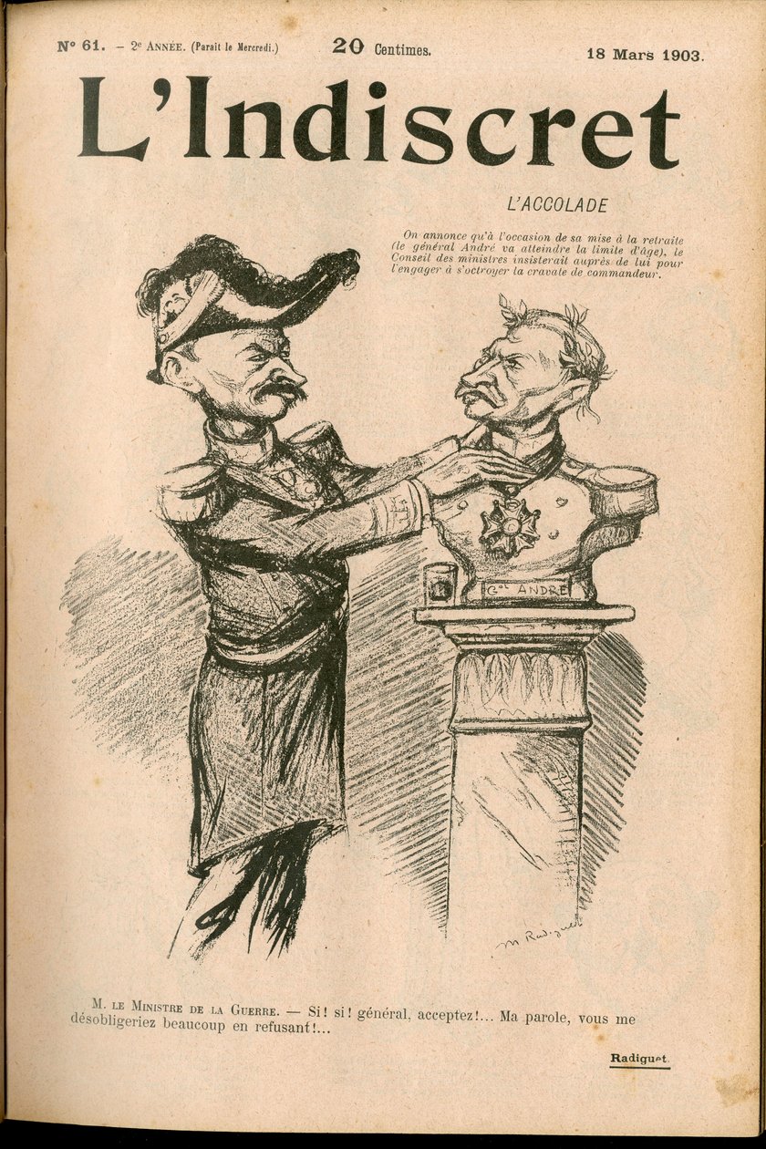 Cover av ""L'Indiscret"", Satirical in B & W av Maurice Radiguet