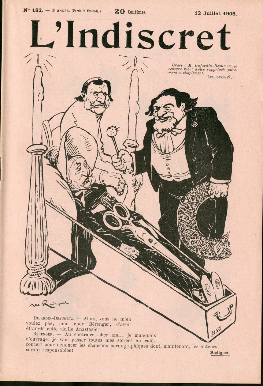 Cover av ""L'Indiscret"", Satirical in B & W av Maurice Radiguet
