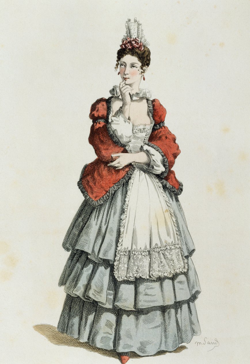 Columbine i 1683, av Maurice Sand (1823-1889) av Maurice Sand