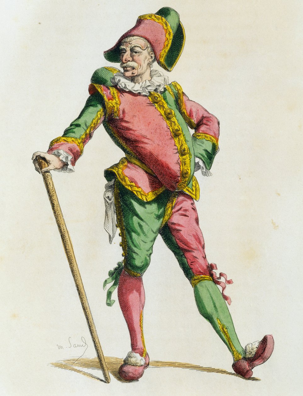 Polichinelle i 1820, av Maurice Sand (1823-1889) av Maurice Sand
