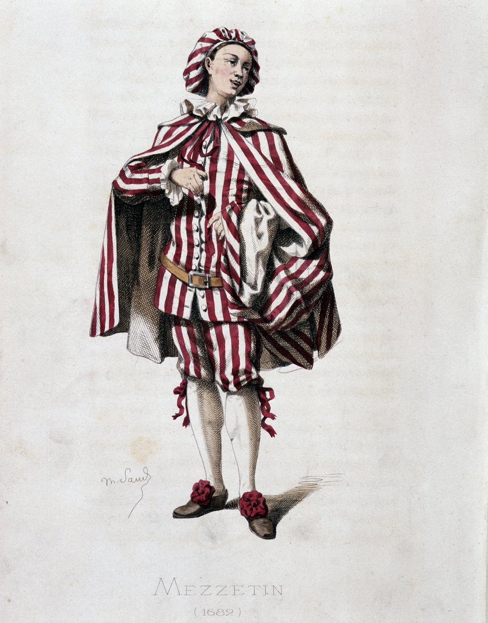 Portrett av Mezzetin (Scapin) av Maurice Sand